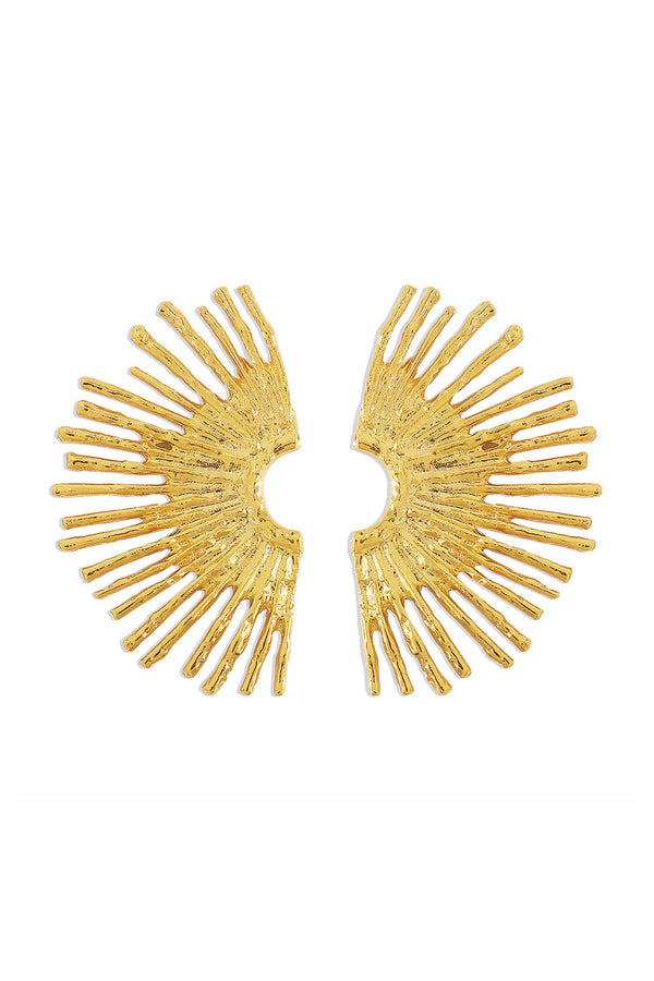 Pendientes de metal con borde ondulado