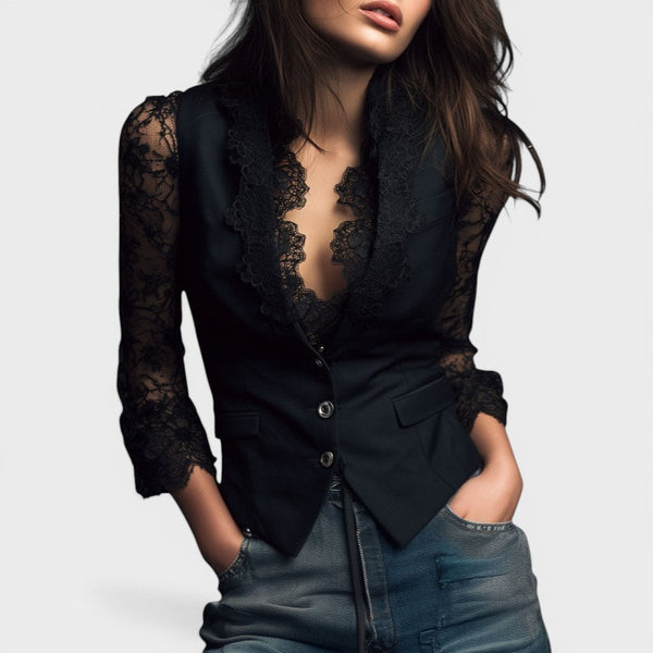 Elena™ | Blusa de encaje elegante