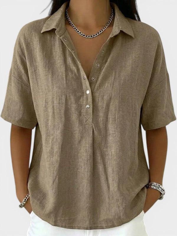 Noelia™ | Blusa con cuello y botones elegantes