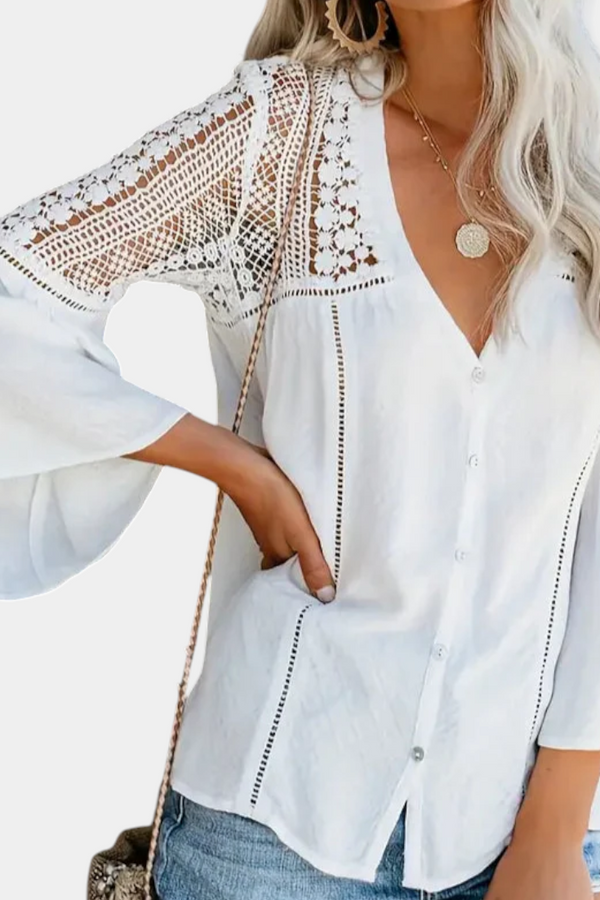 Blusa de Encaje Tejido al Sol