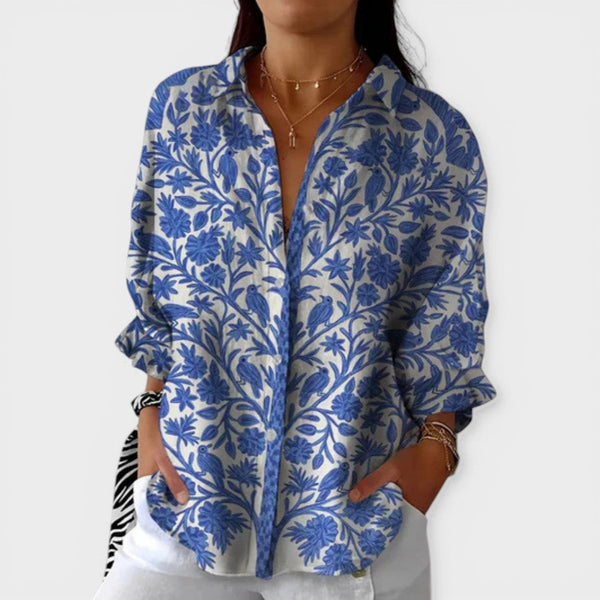 Irene™ | Blusa azul elegante y ligera