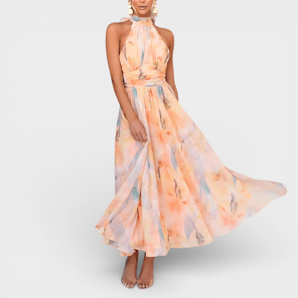 Aitana™ | Vestido halter de verano acuarela