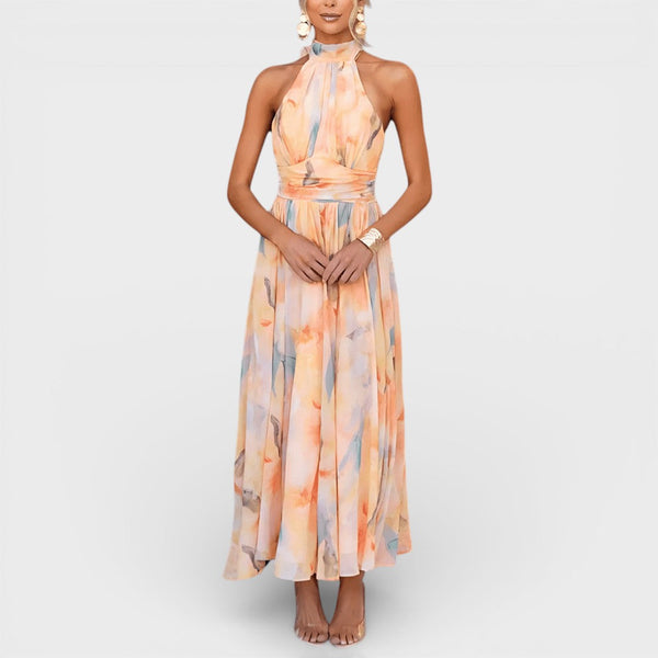 Aitana™ | Vestido halter de verano acuarela