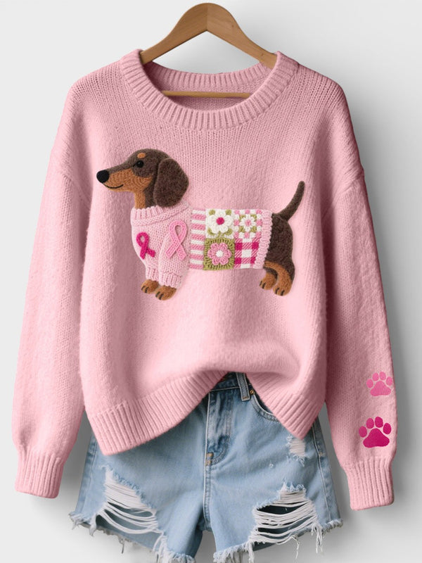 Irene™ | Suéter de punto con teckel en fieltro de lana