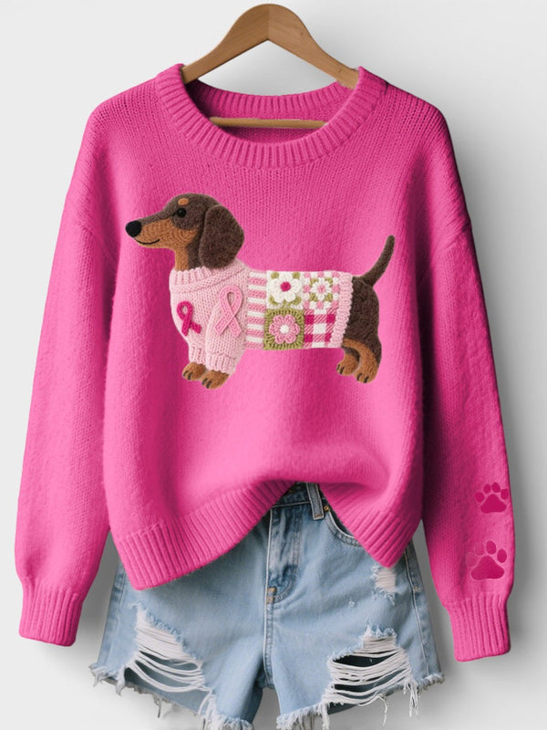 Irene™ | Suéter de punto con teckel en fieltro de lana